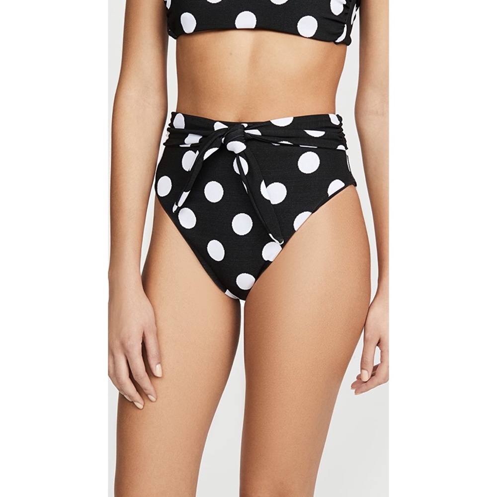 Mara Hoffman Polka Dot High Waist Tie Bikini Bottom XL
